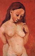 pablo picasso nude against a red backgroumd oil painting artist
